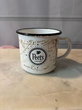Peet’s Coffee White Enamel Camp Mug